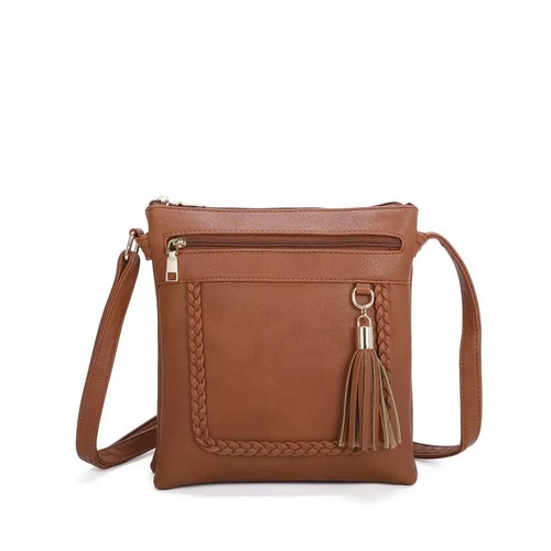 Ladies faux leather cross - faux,