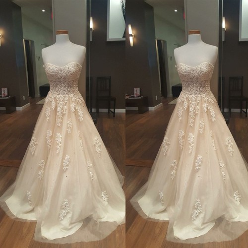 Champagne wedding dress - wedding,
