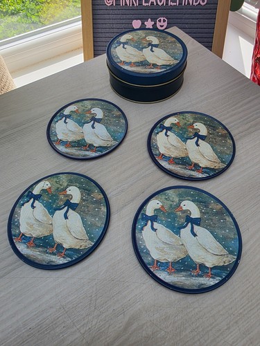 Vintage duck coasters set - duck, 4