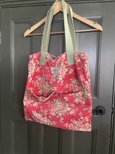 Cath Kidston  Red Cotton Velvet  FloralRare Beautiful And Clean Tote Bag