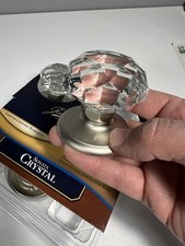 Gainsborough Genuine Sonata Crystal Nickel Bed & Bath Door Knob LOCKING