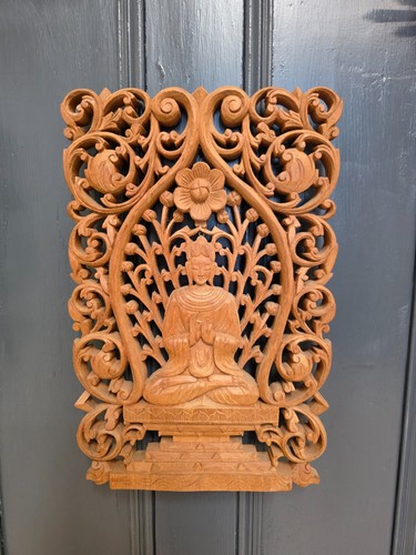 Vintage hand carved teak - vintage, wood