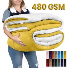 Large Sherpa Fleece Blanket Heavy GSM Weighted Bed Blankets Soft Warm Sofa Throw