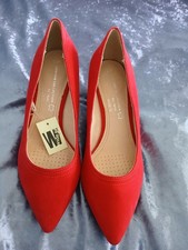 Red suede wide fit wedge shoes Size 6