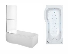 Trojan Concert Shower Bath 24 Jet Whirlpool Spa Bath With Panel, Screen & Light