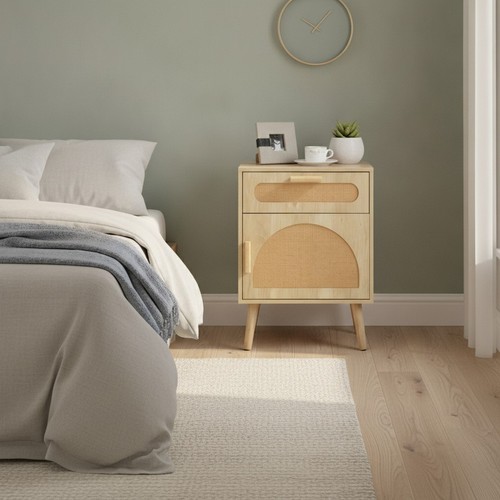 Rattan bedside table - rattan,