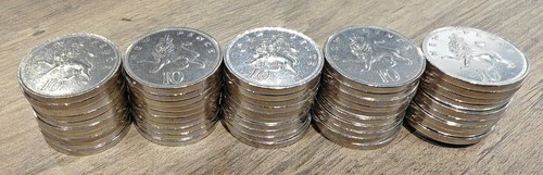 Old 10p coins - x,