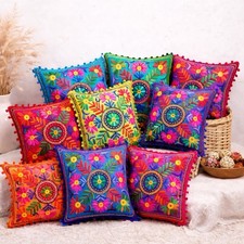 Indian Suzani Pom Pom Cushion
