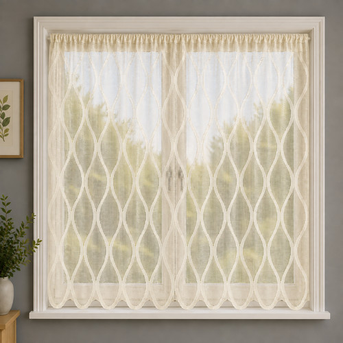 Biba heavy ivory net curtain - heavy,