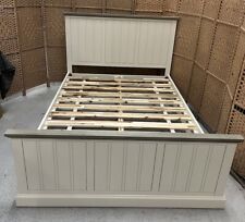 Oak Furnitureland Brompton Acacia & Ash Top Double Bed, Painted Soft WhiteRRP499