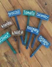 Wooden Allotment garden Vegetable Herb Signs Rustic Wood Labels Plant Markers