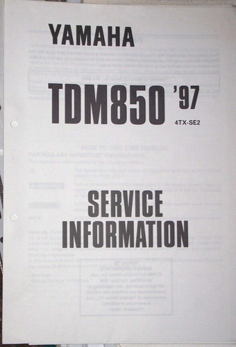 Yamaha tdm850 service - yamaha,