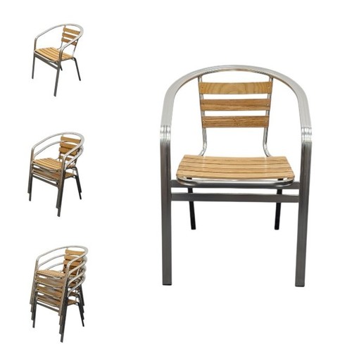 Ash aluminium bistro chairs - aluminium,