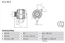 Alternator BOSCH Fits VW