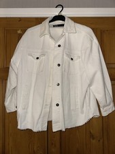 Zara Cream Cord Shacket Shirt Jacket Top Size Small Oversized