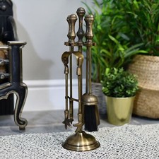"Coven Hall" Antique Brass Four Piece Companion Set - 47cm
