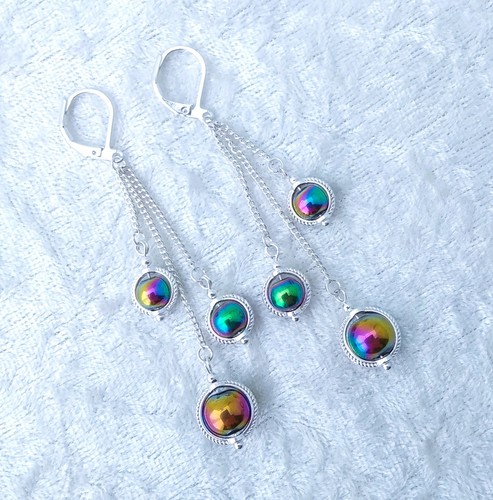 Multi coloured hematite bead - hematite,
