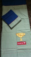 Next Children CHAMPION Trophy Green Stripe Pencil Pleat Curtains 168(W)x137(L)cm