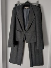 Monsoon Trouser Grey Suit Blazer Short Trousers Wool Silk Size 10