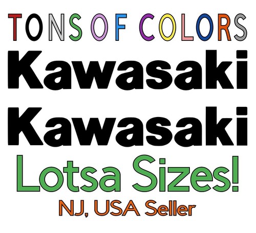 Two kawasaki vinyl decals - kawasaki, many