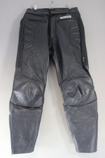 AKITO G-FORCE BLACK LEATHER BIKER TROUSERS: WAIST 32 INCHES/INSIDE LEG 29 INCHES