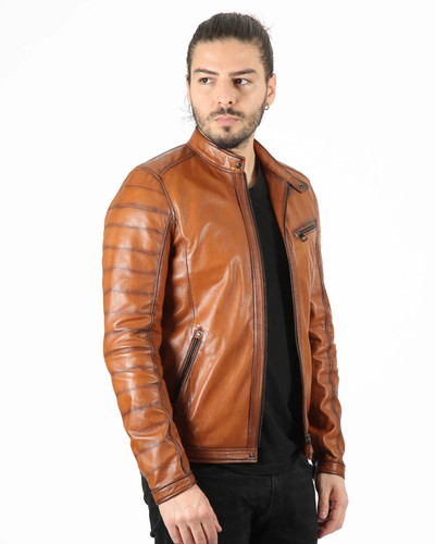 Cafe racer leather jacket - cafe,