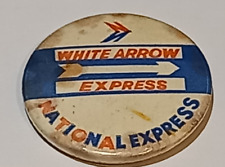 National Express - White Arrow Express -  Vintage Button Badge