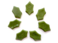 Pack of 7 Holly Leaves for glass fusing made with Bullseye 90coe glass