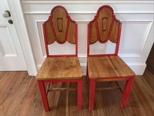 Pair Vintage Sturdy Solid Wood