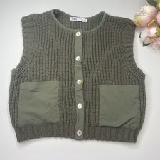 ZARA Khaki Knit Cropped Vest |
