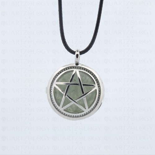 Crystal pentagram pendant - crystal,