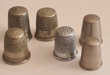 Vintage Thimbles x 7 Silver