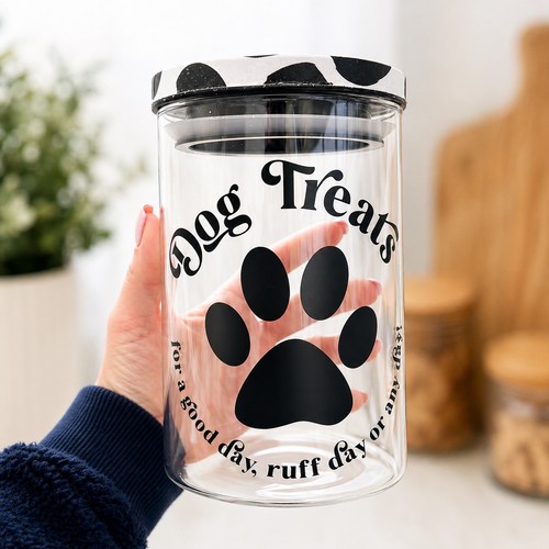 Dog treat jar - jar, glass