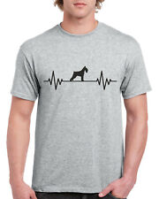Mens Unisex Dog Gifts TShirt Presents Schnauzer Heart Beat Pulse Love