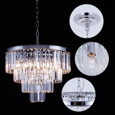 Silver 20" Crystal Chandelier