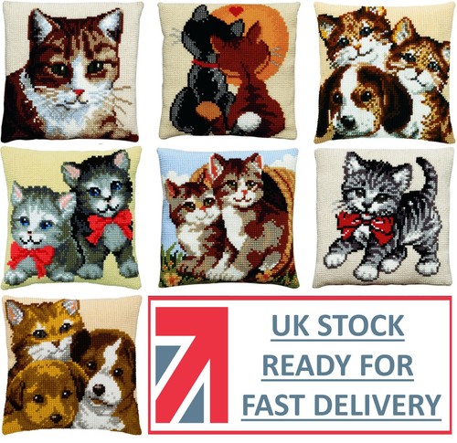 Pako cat cross stitch cushion - cat,