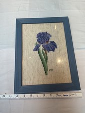 Framed cross stitch purple - stitch,