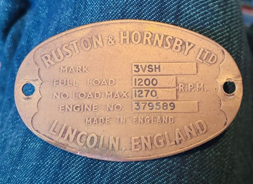 Identification plate ruston - identification,