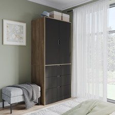 2 Door Modern Wardrobe with 3
