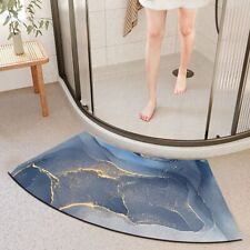 Bathtub Floor Carpet for Quadrant Bath Rug Soft Non Slip Curved Shower Mat