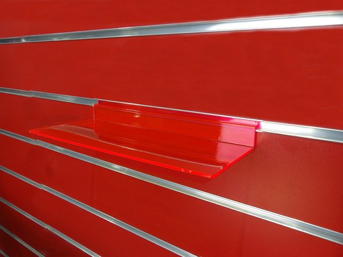 New red acrylic slatwall - new,