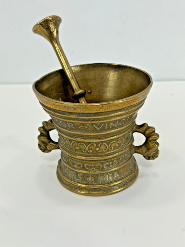 Solid brass mortar pestle - &,