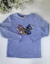 Disney Stitch and Angel cuddle Heart fluffy Pyjama Top  - Size Uk S 10/12