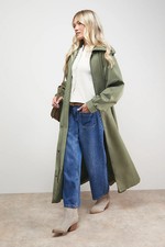 Oasis Khaki Coat Womens Daywear Jackets & Coats