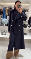 Zara Women's Long Wool Coat Zw