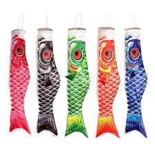 1pc 40/70/100CM Carp Wind Sock Flag Wind Chimes Hanging Decor Yard Koinobori Dec