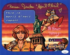PAT FRALEY & RENAE JACOBS Signed TMNT APRIL & KRAANG 8x10 Photo JSA COA