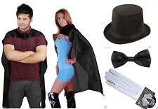 New Magician Cape Top Hat Wizard Cloak Cape Victorian Wand Gloves Fancy Dress