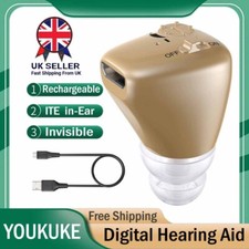 Mini Invisible In-Ear Hearing Aid Rechargeable Sound Amplifier Seniors For Adult