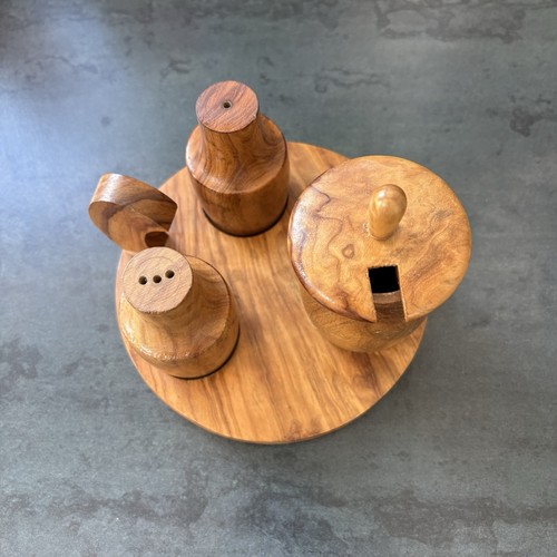 Vintage wooden cruet - wooden,